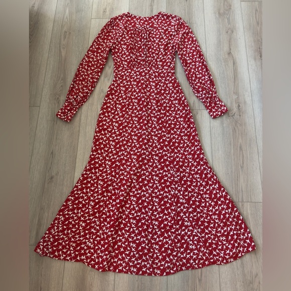 Free People Red and White Long Sleeve Dress โค๏ธ๐ค๐๐๐๐ - Picture 7 of 10